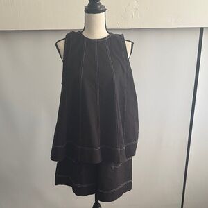 Free People Beach Elegant Black Sleeveless Top and Shorts Set